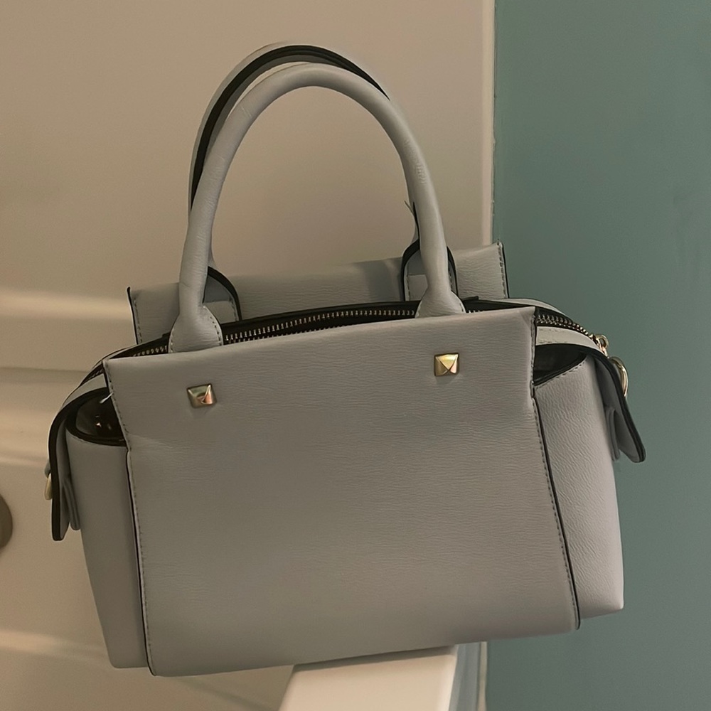 blue hand bag